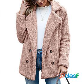 Womens Teddy Coat Fall Winter Street Daily Valentines Day