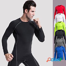 YUERLIAN Mens Long Sleeve Compression Shirt Running Shirt