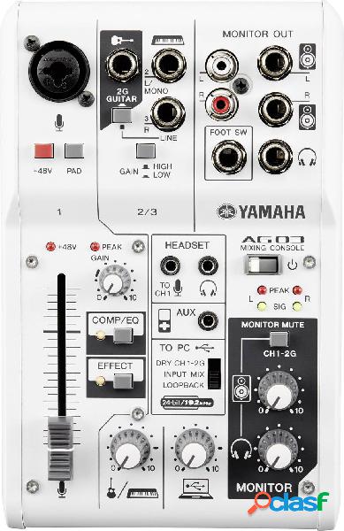 Yamaha AG03 Mixer DJ Numero canali:3 Collegamento USB