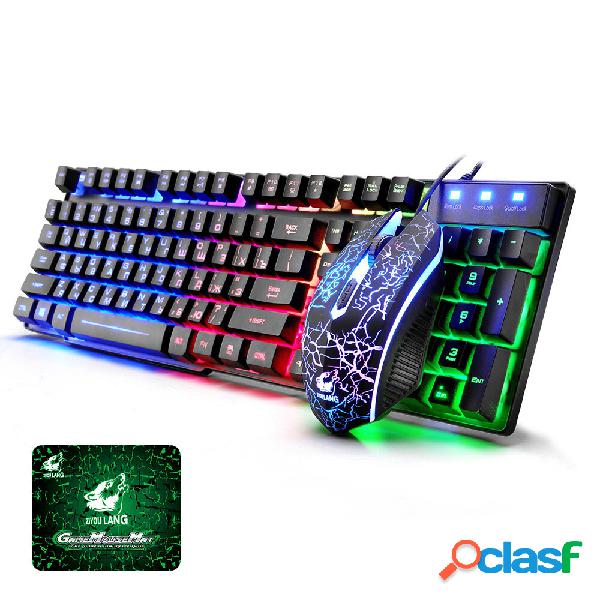 ZIYOULANG T5 Combo tastiera e mouse 104 tasti Versione russa