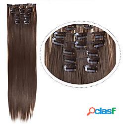 clip in extension per capelli sintetici 6 pezzi 16 clip