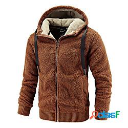 giacca invernale da uomo in pile full-zipper addensato caldo