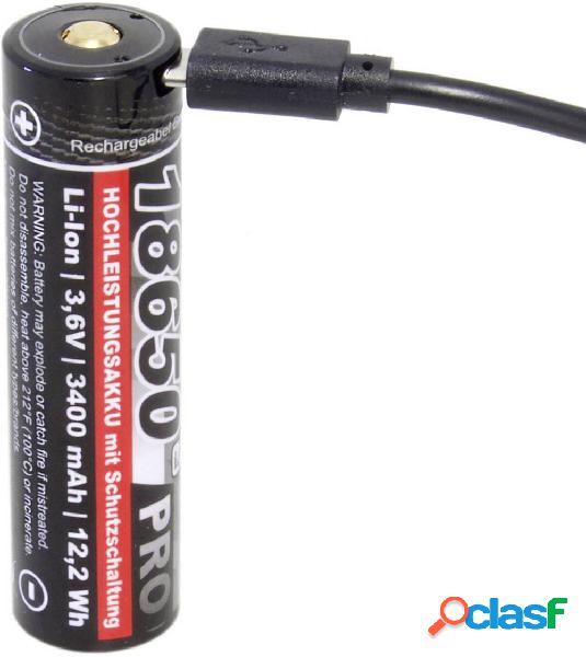 kraftmax Pro USB Batteria ricaricabile speciale 18650 Li-Ion