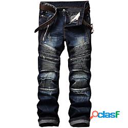 pantaloni da uomo in jeans resistenti allusura con cerniera