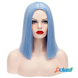 parrucche blu ombre parrucca diritta azzurra lunghezza delle