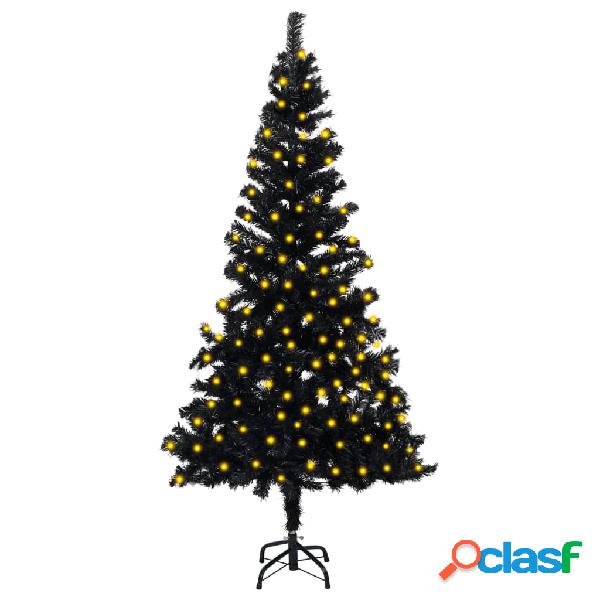 vidaXL Albero di Natale Artificiale con LED Supporto Nero