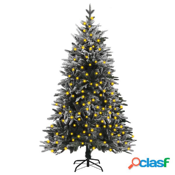 vidaXL Albero di Natale Artificiale con Luci LED e Neve