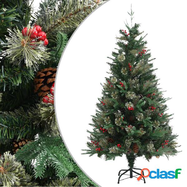 vidaXL Albero di Natale con Pigne Verde 150 cm in PVC e PE