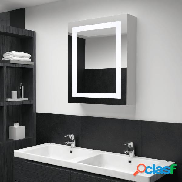 vidaXL Armadietto Bagno con Specchio e LED 50x13x70 cm