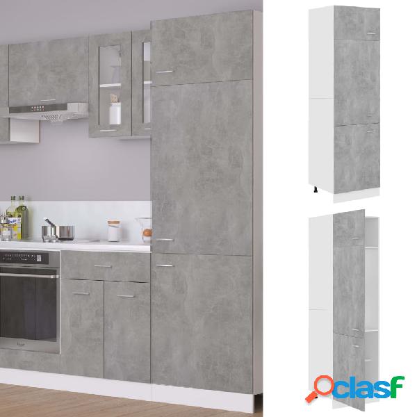 vidaXL Armadio per Frigo Grigio Cemento 60x57x207 cm in