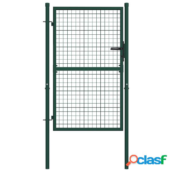 vidaXL Cancello per Recinzione in Acciaio 100x125 cm Verde