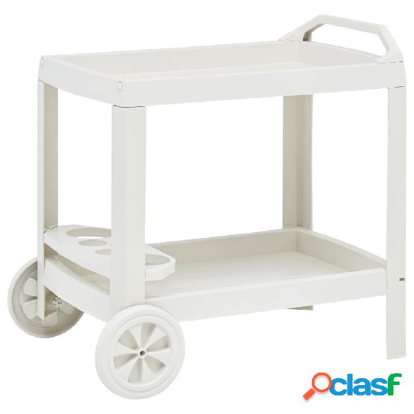 vidaXL Carrello per Bevande Bianco 69x53x72 cm in Plastica