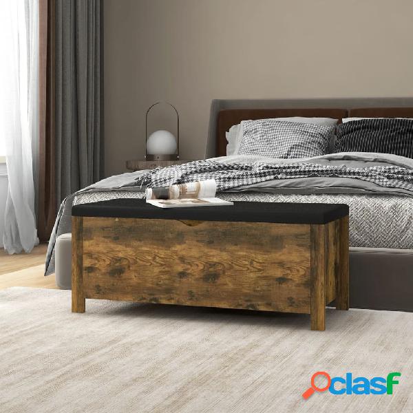 vidaXL Cassapanca con Cuscino Rovere Fumo 105x40x45cm in