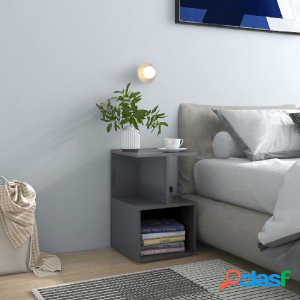 vidaXL Comodini 2 pz Grigio Lucido 35x35x55 cm in Truciolato