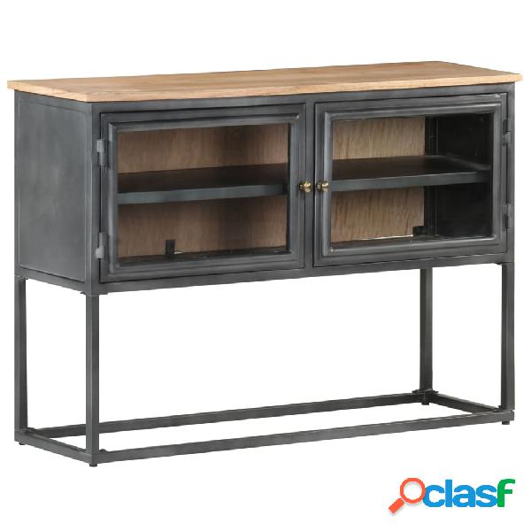 vidaXL Credenza Grigia 100x30x70 cm in Legno Massello di