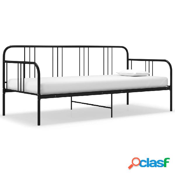 vidaXL Divano Letto Telaio Nero in Metallo 90x200 cm