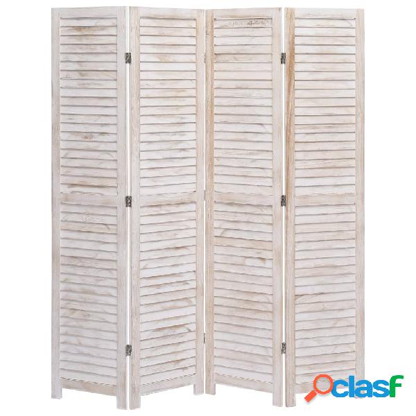 vidaXL Divisorio a 4 Pannelli 140x165 cm in Legno