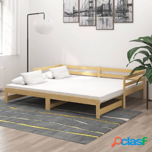 vidaXL Dormeuse Estraibile in Legno Massello di Pino