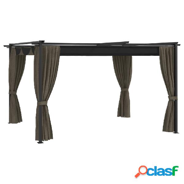 vidaXL Gazebo 4x3 m Grigio Talpa