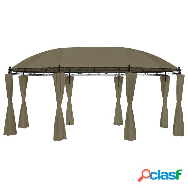 vidaXL Gazebo con Tende 520x349x255 cm Grigio Talpa 180