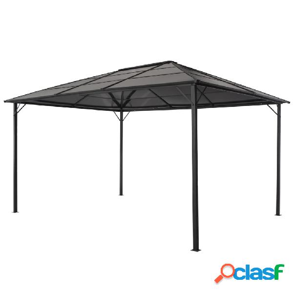 vidaXL Gazebo con Tetto in Alluminio 4x3x2,6 m Nero