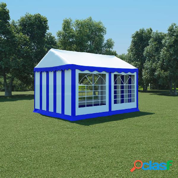 vidaXL Gazebo da Giardino in PVC 3x4 m Blu e Bianco