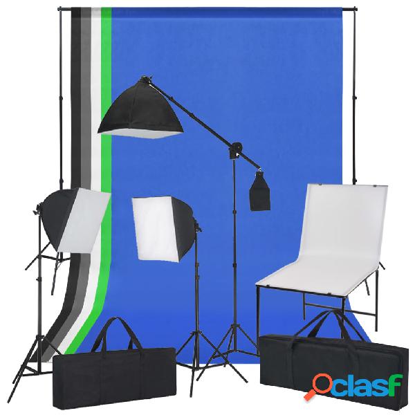 vidaXL Kit Studio Fotografico con Tavolo Fotografico Luci e