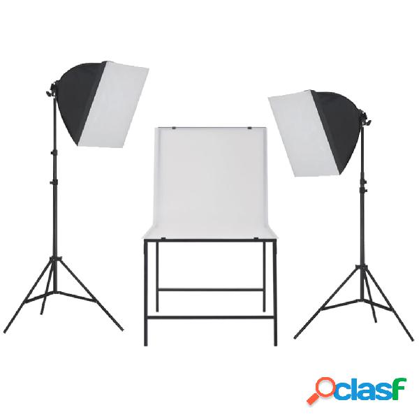 vidaXL Kit di Luci Softbox e Tavolo Fotografico per Studio