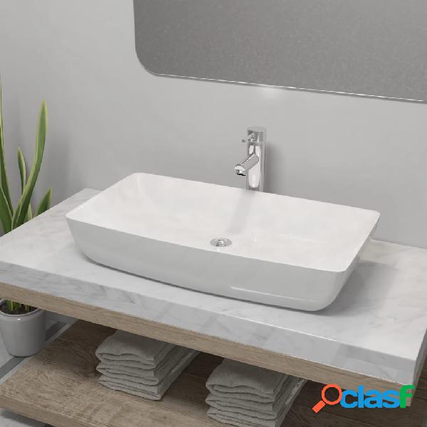 vidaXL Lavello Bagno con Miscelatore in Ceramica
