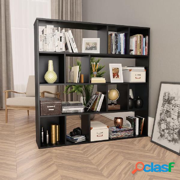 vidaXL Libreria/Divisorio Nero 110x24x110 cm in Truciolato