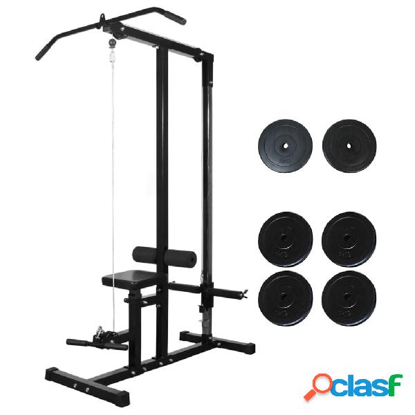 vidaXL Macchina Multistazione con Piastre di Peso 40kg