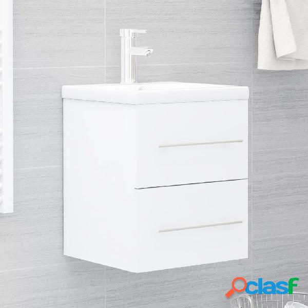 vidaXL Mobile Bagno con Lavabo Integrato Bianco in