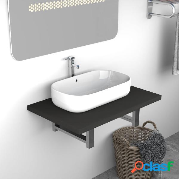 vidaXL Mobili da Bagno Grigi 60x40x16,3 cm