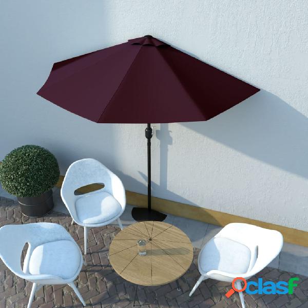 vidaXL Ombrellone Balcone Palo in Alluminio Bordò