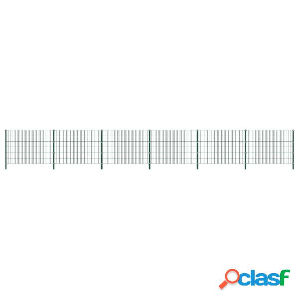 vidaXL Pannello di Recinzione con Pali in Ferro 10,2x1,2 m