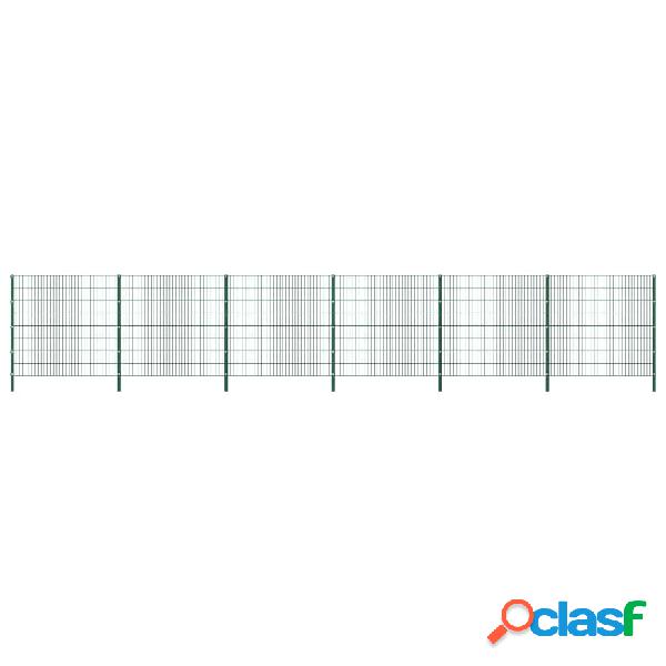 vidaXL Pannello di Recinzione con Pali in Ferro 10,2x1,6 m