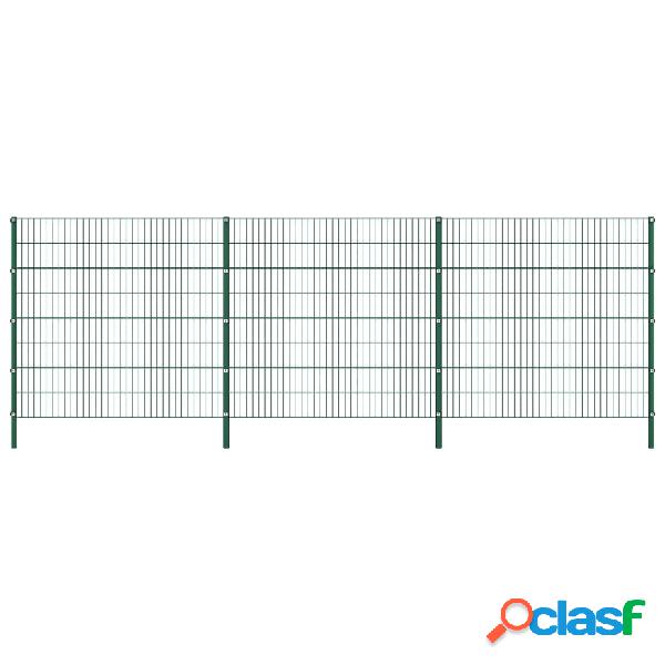 vidaXL Pannello di Recinzione con Pali in Ferro 5,1x1,6 m