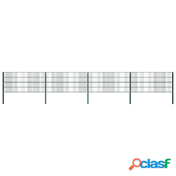 vidaXL Pannello di Recinzione con Pali in Ferro 6,8x0,8 m