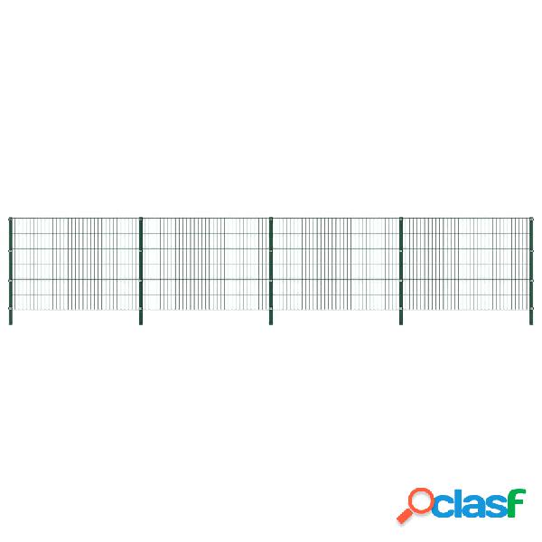 vidaXL Pannello di Recinzione con Pali in Ferro 6,8x1,2 m