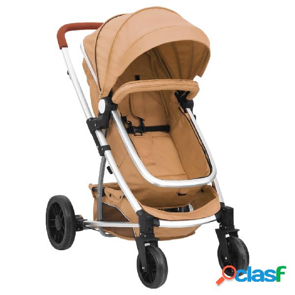 vidaXL Passeggino 2 in 1 Grigio Talpa in Alluminio