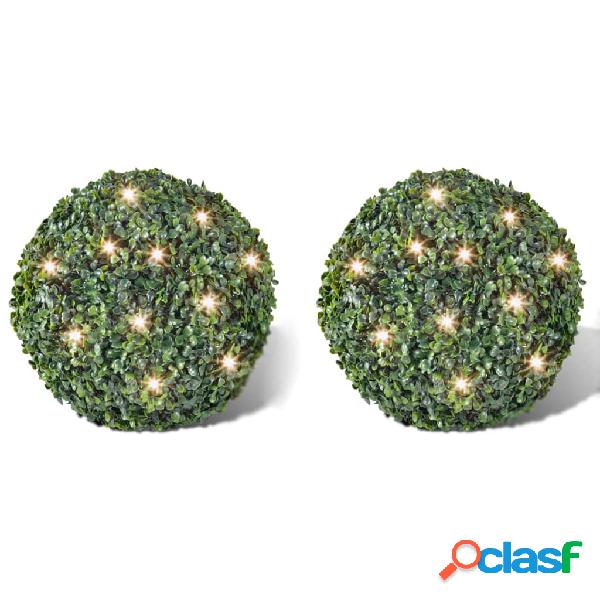 vidaXL Piante di Bosso Artificiali a Palla 2 pz 35 cm Luce