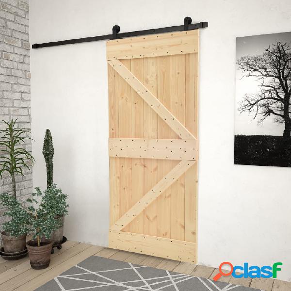 vidaXL Porta Scorrevole con Set Hardware 90x210 cm in Legno