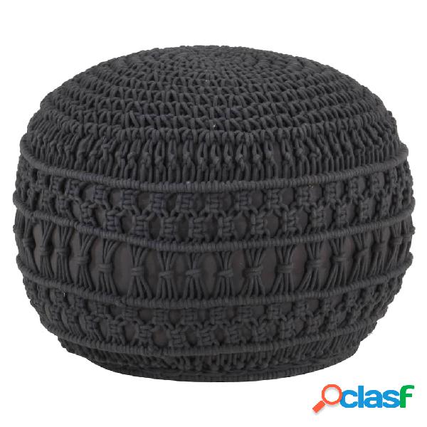 vidaXL Pouf Lavorato a Mano Macramé Antracite 45x30 cm in