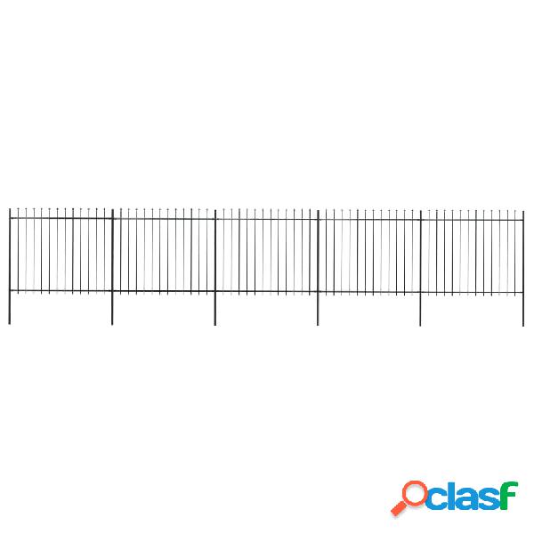 vidaXL Recinzione Giardino con Punta a Lancia in Acciaio