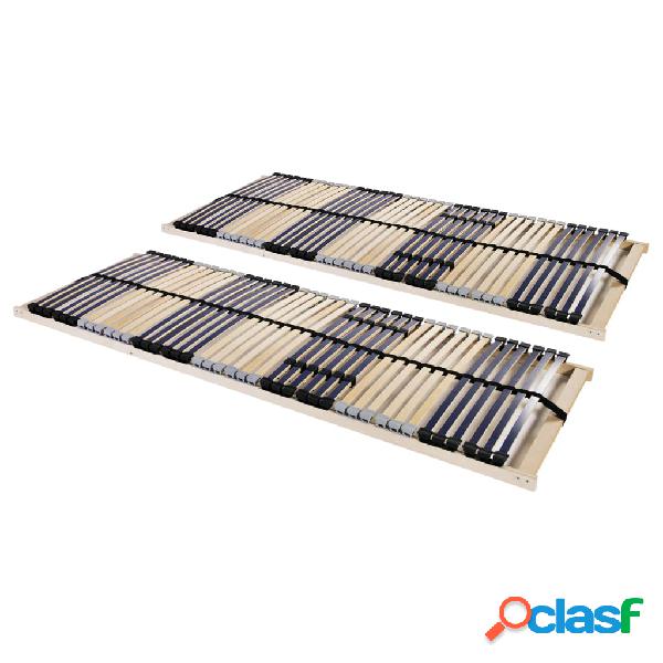 vidaXL Reti a Doghe 2 pz 7 Zone con 42 Doghe in Legno 90x200