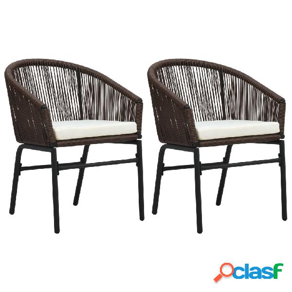 vidaXL Sedie da Giardino 2 pz in Rattan PVC Marrone