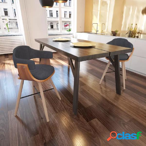 vidaXL Sedie da Pranzo 2 pz Grigio Scuro in Legno Piegato e