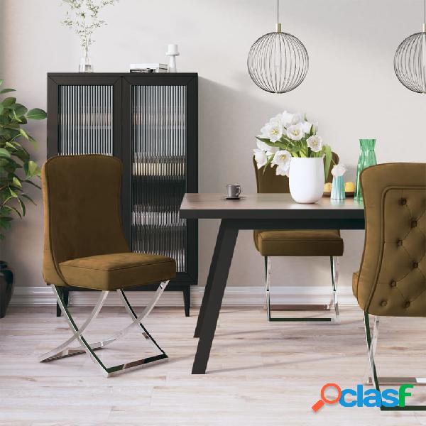 vidaXL Sedie da Pranzo 2 pz Marroni 53x52x98 cm in Velluto e