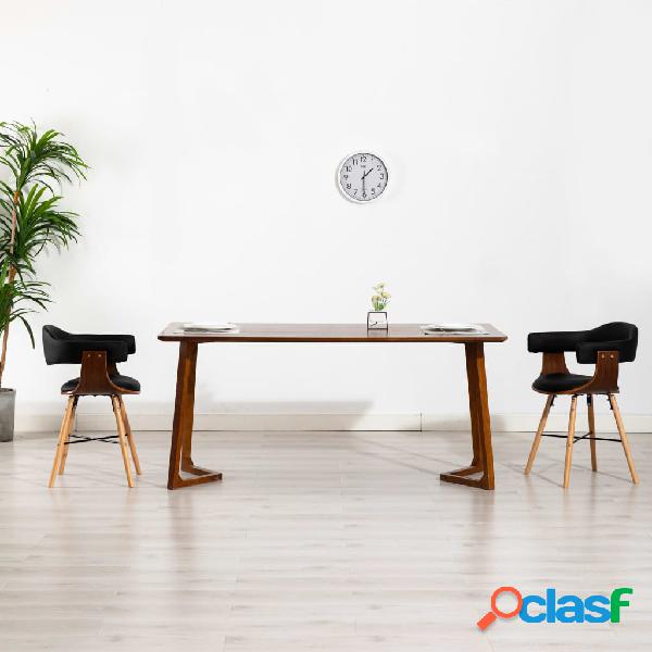 vidaXL Sedie da Pranzo 2 pz Nere in Similpelle e Legno