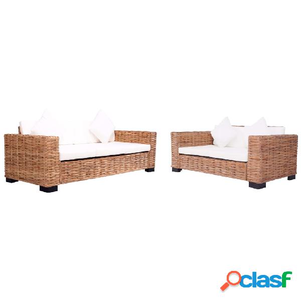 vidaXL Set di Divani da Giardino con Cuscini 2 pz in Rattan